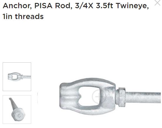 Anchor Rod 3.5ft 3/4in